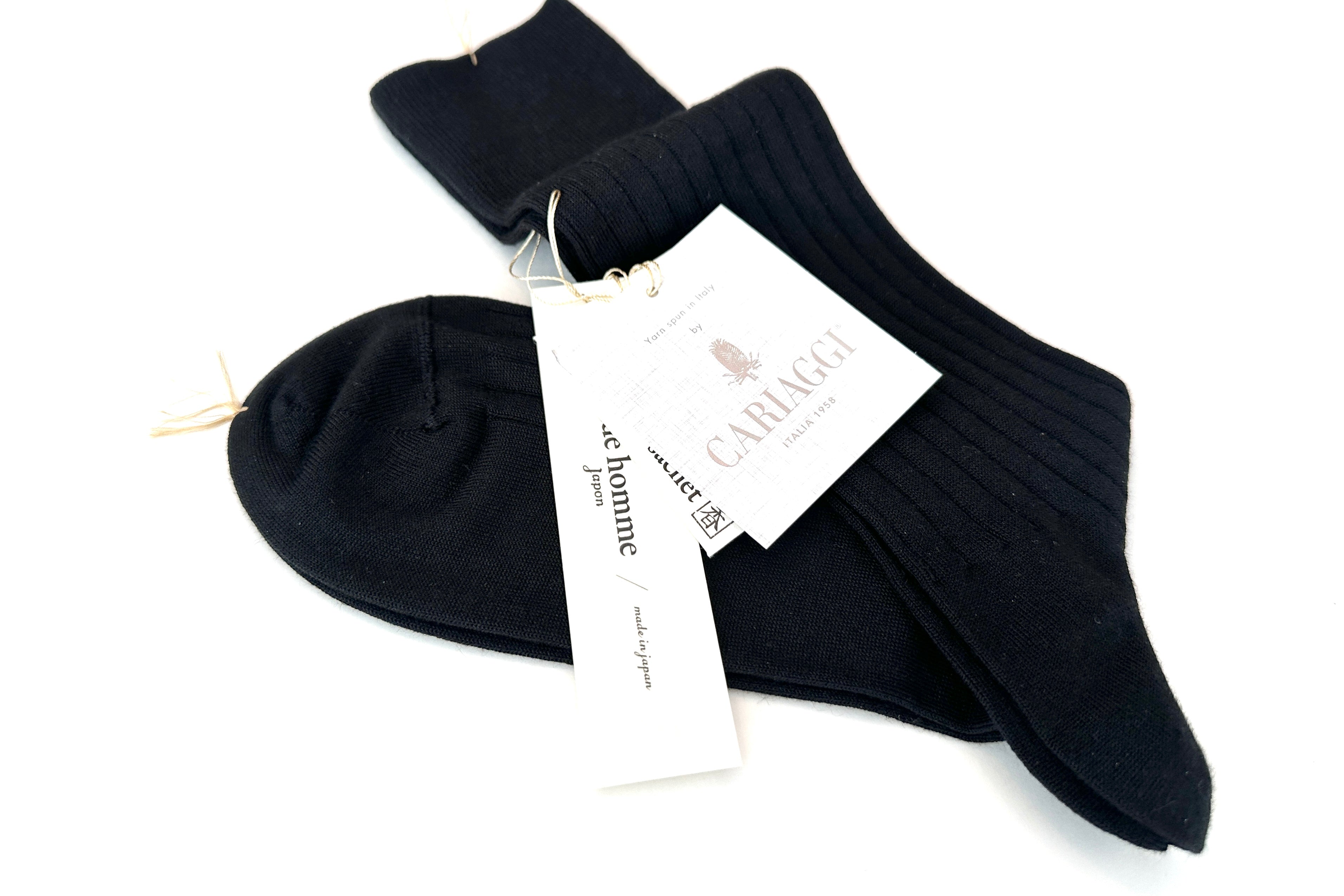 idē homme カシミア混靴下<桐箱入>