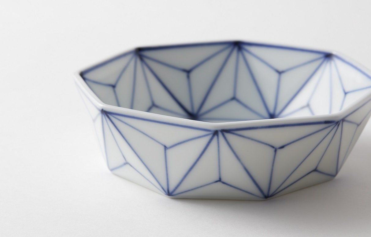 瀬戸染付 眞窯八角鉢