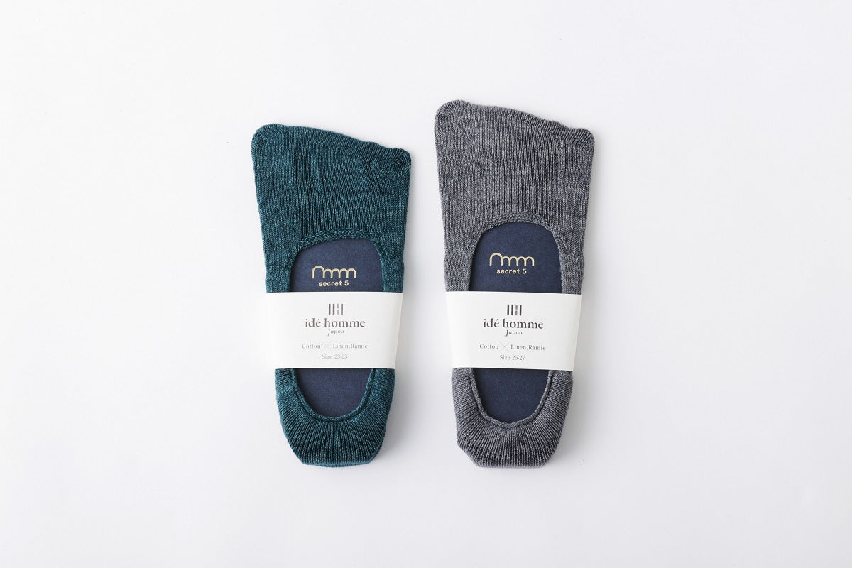 idē homme シークレット5本指ソックス(コットン&リネン)